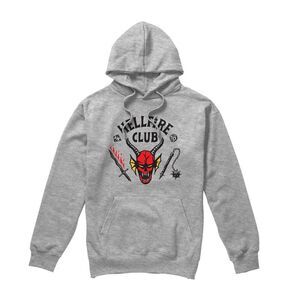 Stranger Things 5 Unisex Adult Hellfire Club Inverted Hoodie / Athletic Heather